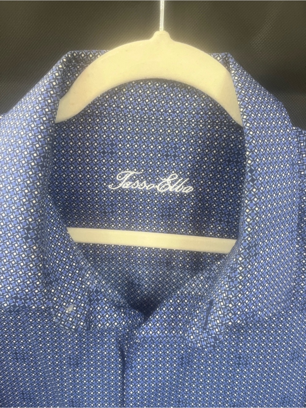 Tasso Elba Blue Patterned Men's Dress Shirt